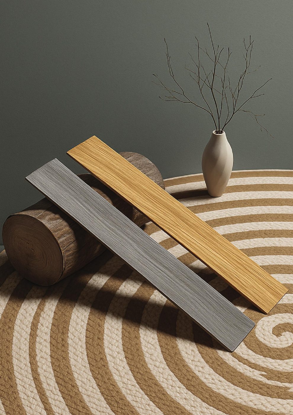 20x120 cm wood-look porcelain plank tiles